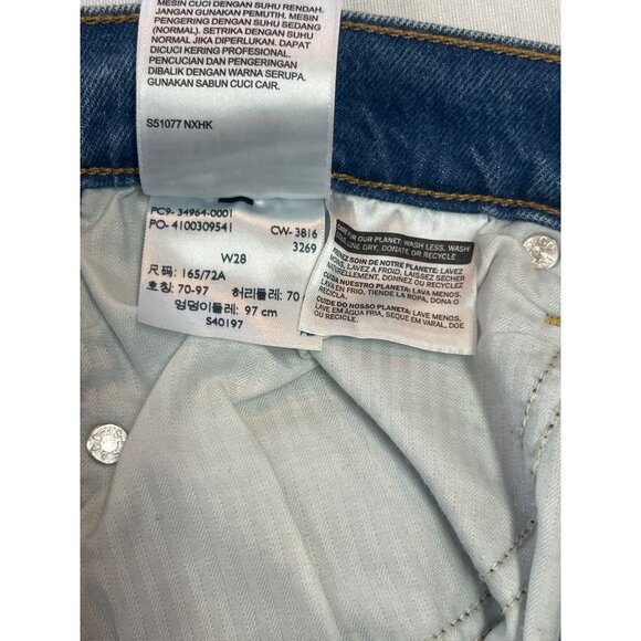 Levis High Rise Button-Fly Jeans Womens 28 Light Wash Raw Hem - Picture 6 of 12